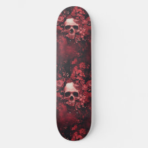 Skate Caveira Gótica gótico e Rosas Macabre