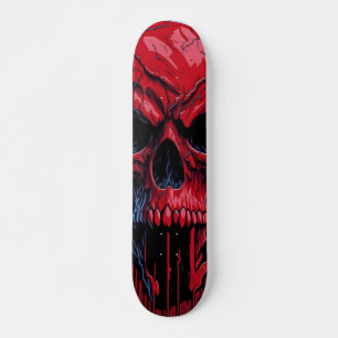 Skate Caveira Vermelha e Negra - Numb-Skulls Design nº 2