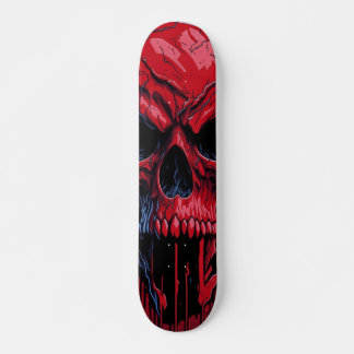 Skate Caveira Vermelha e Negra - Numb-Skulls Design nº 2