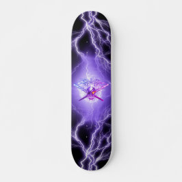 Skate Caveiras Espadas Cruzadas