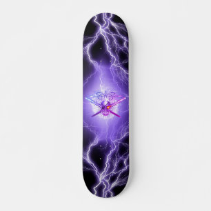 Skate Caveiras Espadas Cruzadas