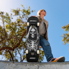 Skate Ceifeiro Personalizado Edgy Gótico Crânio