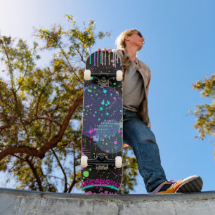 Skate Celebrações Celestiais: Arte Abstrata Maximalista