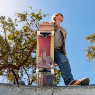 Skate Cenário urbano da porta vermelha escondida