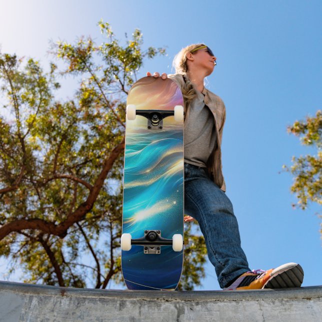Skate Céu Abstrato Nascer do Sol no Oceano  (Ao ar livre 1)