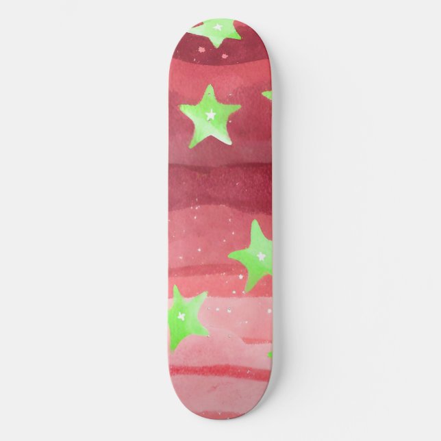 Skate céu vermelho com estrelas (Frente)