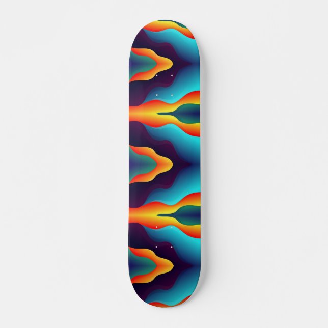 Skate Chamas Teal Abstrato (Frente)