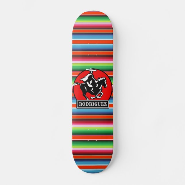 Skate Charro Horse, nome personalizado, sérvia mexicana  (Frente)