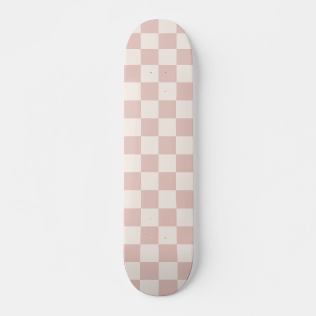 Skate Check Pale Beige Checkered Pattern Board (Frente)
