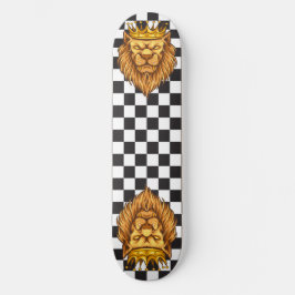 skate Checkerboard Rustic Lion King Crown