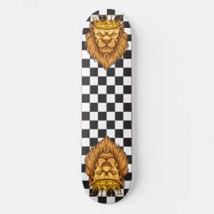 skate Checkerboard Rustic Lion King Crown