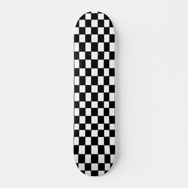 Skate Checkered preto e branco (Frente)