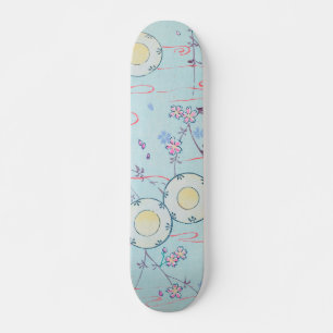Skate Cherry Blossom Floral Impressão Vintage Japonês Re