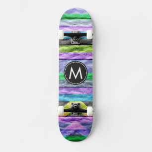 Skate Chevron de madeira pintado listra o teste padrão