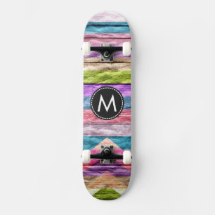 Skate Chevron de madeira pintado listra o teste padrão