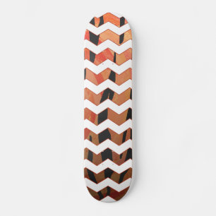 Skate Chevron Tiger - Laranja quente e Impressão preto