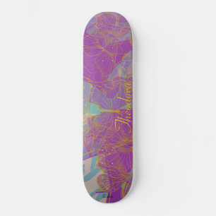 Skate Chic Dourada Borboleta Aqua Violet