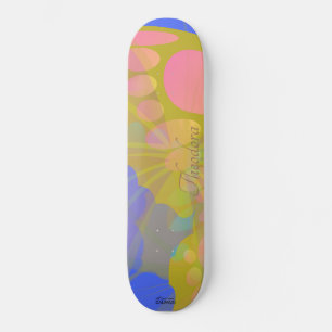Skate Chic Dourada Borboleta Bleu Peach