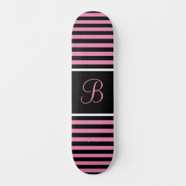 Skate Chic - Letra inicial personalizada, cor-de-rosa e 