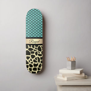 Skate Chic Quatrefoil Girafa Impressão