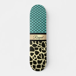 Skate Chic Quatrefoil Girafa Impressão