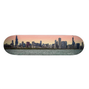 Skate Chicago Skyline Painterly