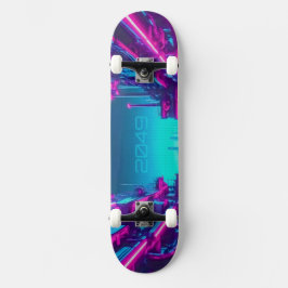 Skate Ciberpunk Industrial Cidade Neon Synthwave