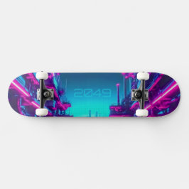 Skate Ciberpunk Industrial Cidade Neon Synthwave