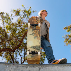 Skate Cidade de mercado de Natal nevado de inverno vinta