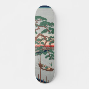 Skate Cinco pinheiros no Canal de Onagi Vintage Ukiyo-e