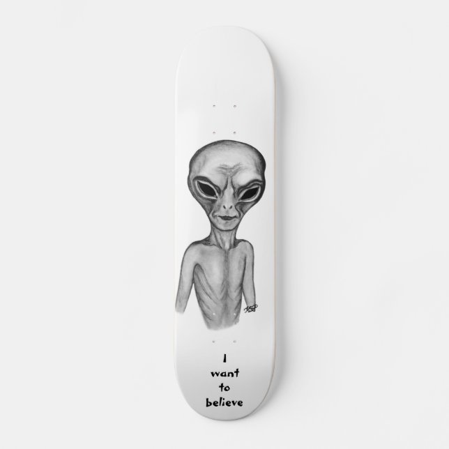 Skate Cinza Alienígena, quero acreditar (Frente)