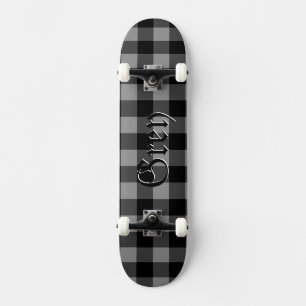 Skate Cinza Buffalo Tartan Xadrez Escocesa Padrão