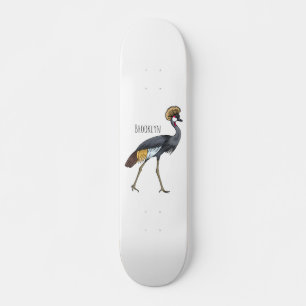 Skate Cinza de desenho animado de pássaros com guindaste
