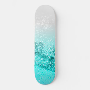 Skate Cinza de Prata - Glitter no Oceano Teal #1