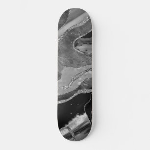 Skate Cinza Negra Marble Branco Agate Silver Gliter #1