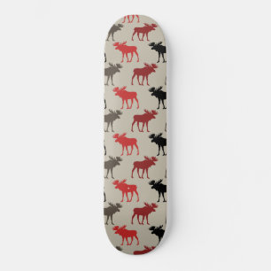 Skate Cinza Negra Vermelha Mata Silhuette Antler Deer