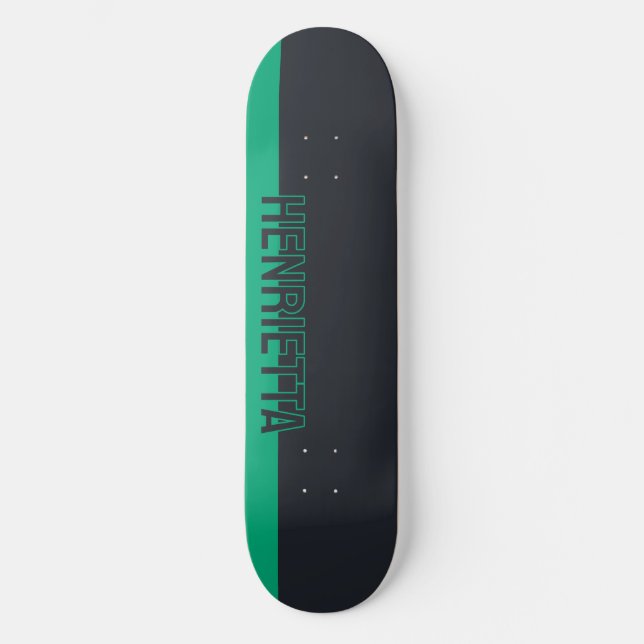 Skate Cinzas sólidas e verdes personalizáveis (Frente)