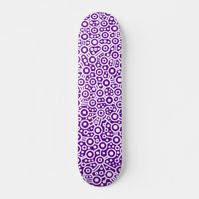 Skate Circuito de alienígena - Branco sobre Violeta (Frente)