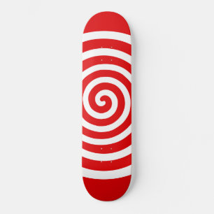 Skate Círculo espiral Abstrato branco em vermelho