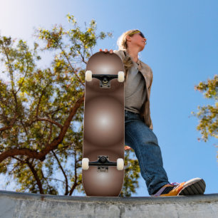Skate Círculo Geométrico 3D Escuro Mocha Mousse Branco