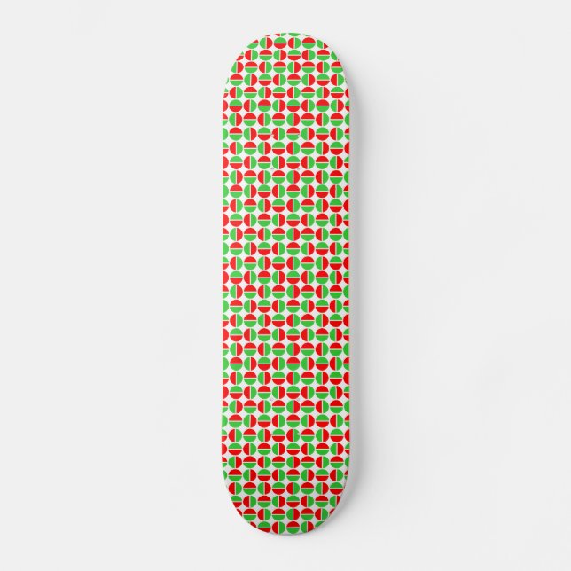 Skate Círculos Giratórios - Vermelho e Verde (Frente)