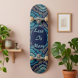 Skate Citação Zen Pacífica Mandala Damask Azul Turquesa
