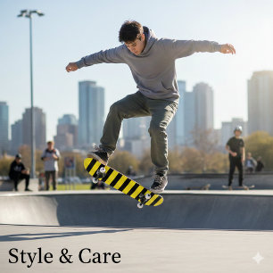 Skate Clássico Amarelo Brilhante e Preto Listrado