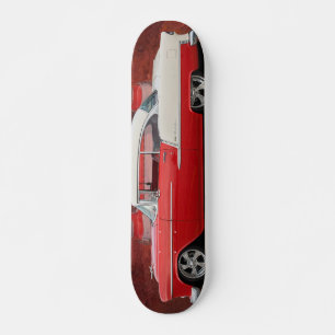 Skate Clássico de Vintagem Branca Cevy Bel Air Red