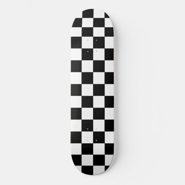 Skate Clássico preto e branco com verificação mínima (Frente)