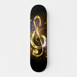 Skate Clave de Sol de Música Dourada