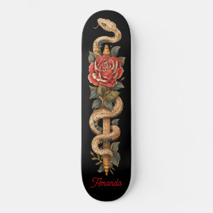 Skate Cobra Python com Rosa vermelha
