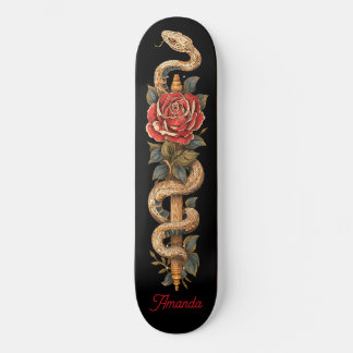 Skate Cobra Python com Rosa vermelha