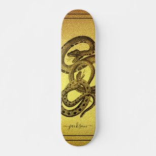 Skate Cobras Personalizados Folha de Papel Ouro
