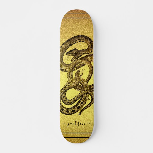 Skate Cobras Personalizados Folha de Papel Ouro (Frente)